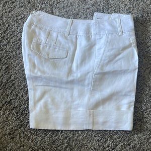 White House White Linen Shorts